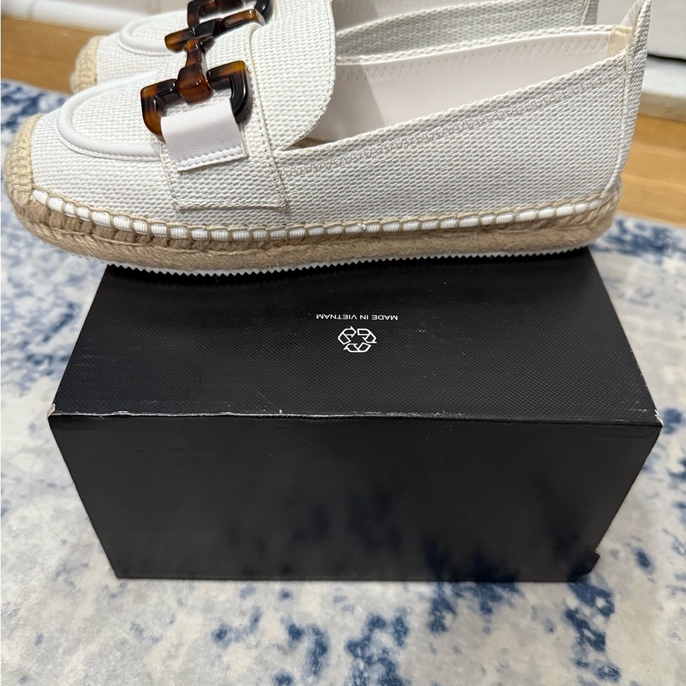Dkny White and Brown Espadrille Shoes with Chic Design